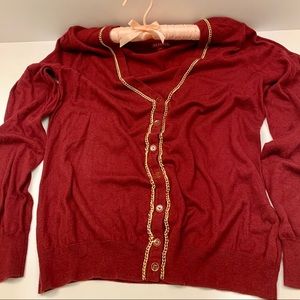 Burgundy button-up Merona cardigan